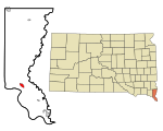 Union County South Dakota Incorporated and Unincorporated areas Elk Point Highlighted